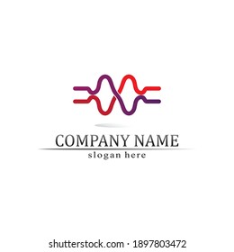 Sound waves vector illustration design template