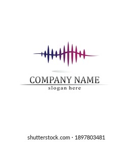 Sound waves vector illustration design template