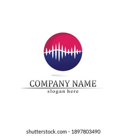 Sound waves vector illustration design template