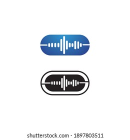 Sound waves vector illustration design template