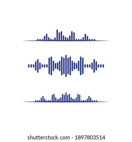 Plantilla de diseño de ilustraciones vectoriales de ondas de sonido