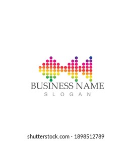 Sound waves vector illustration design template