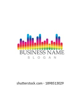 Sound waves vector illustration design template