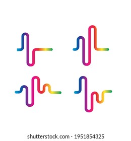 Sound waves vector illustration design template