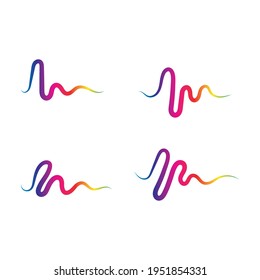 Sound waves vector illustration design template