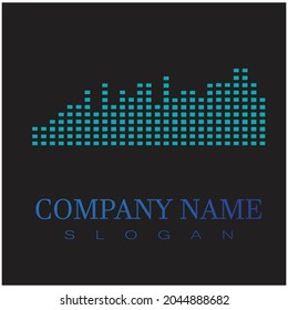 Sound waves vector illustration design template