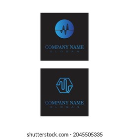 Sound waves vector illustration design template