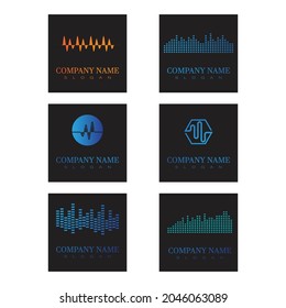Sound waves vector illustration design template