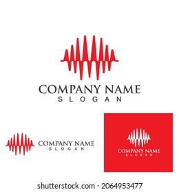 Sound waves vector illustration design template
