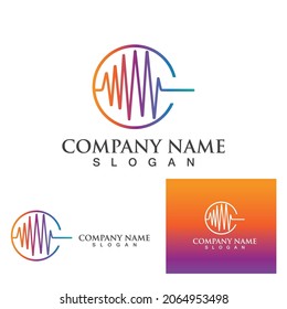 Sound waves vector illustration design template