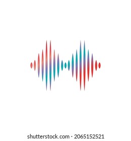Plantilla de diseño de ilustraciones vectoriales de ondas de sonido