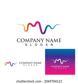 Sound waves vector illustration design template