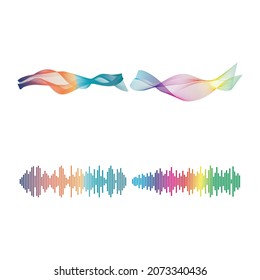 Sound waves vector illustration design template