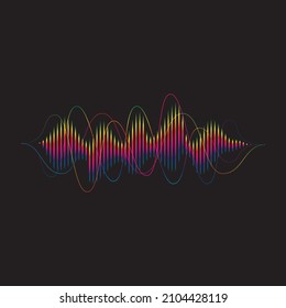 Sound waves vector illustration design template