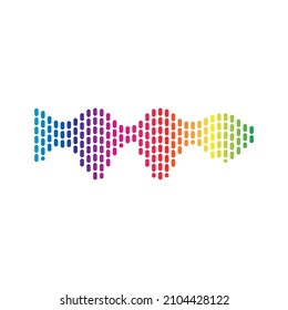 Plantilla de diseño de ilustraciones vectoriales de ondas de sonido