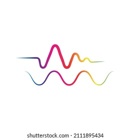 Plantilla de diseño de ilustraciones vectoriales de ondas de sonido