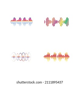 Sound waves vector illustration design template