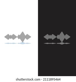 Plantilla de diseño de ilustraciones vectoriales de ondas de sonido