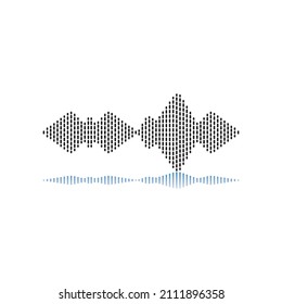 Plantilla de diseño de ilustraciones vectoriales de ondas de sonido