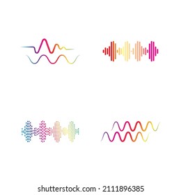 Sound waves vector illustration design template