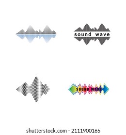 Plantilla de diseño de ilustraciones vectoriales de ondas de sonido