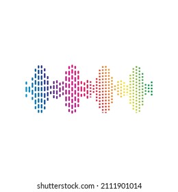 Plantilla de diseño de ilustraciones vectoriales de ondas de sonido