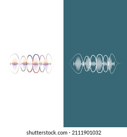Plantilla de diseño de ilustraciones vectoriales de ondas de sonido