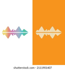 Plantilla de diseño de ilustraciones vectoriales de ondas de sonido