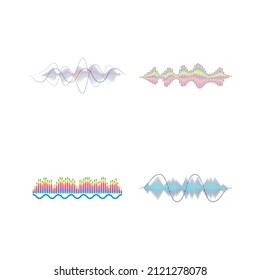 Sound waves vector illustration design template