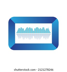 Plantilla de diseño de ilustraciones vectoriales de ondas de sonido