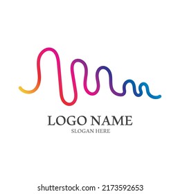 Sound waves vector illustration design template