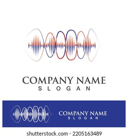 Sound waves vector illustration design template