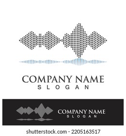 Sound waves vector illustration design template