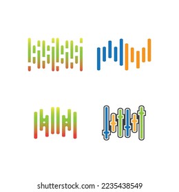 Sound waves vector illustration design template