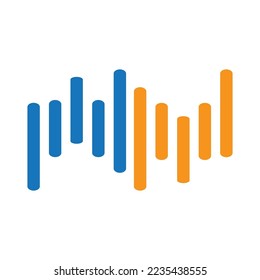 Plantilla de diseño de ilustraciones vectoriales de ondas de sonido