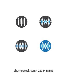 Sound waves vector illustration design template