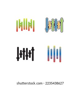 Sound waves vector illustration design template
