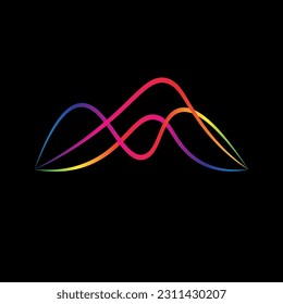 Sound waves vector illustration design template	
