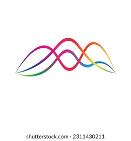 Sound waves vector illustration design template	
