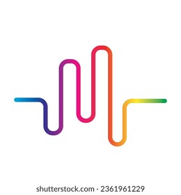 Sound waves vector illustration design template
