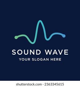 Plantilla de diseño de ilustraciones vectoriales de ondas de sonido