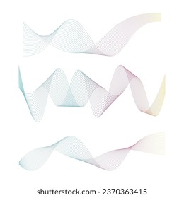 Plantilla de diseño de ilustraciones vectoriales de ondas de sonido