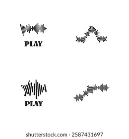Sound waves vector illustration design template