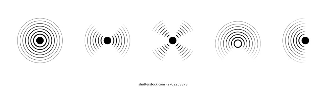 Sound waves vector illustration, flat vector design, audio vibration elements