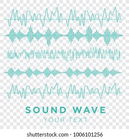 Sound waves vector. Sound waves sign and symbol in flat style