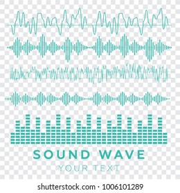 Sound waves vector. Sound waves sign and symbol in flat style