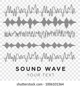 Sound waves vector. Sound waves sign and symbol in flat style