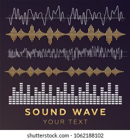 Sound waves vector. Sound waves sign and symbol in flat style