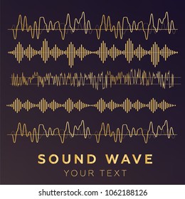 Sound waves vector. Sound waves sign and symbol in flat style