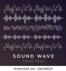 Sound waves vector. Sound waves sign and symbol in flat style